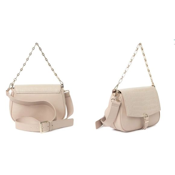 NWT Ted Baker London Loop & Tab Crossbody, Taupe, Very Soft Leather, Retail $295 - Picture 4 of 6
